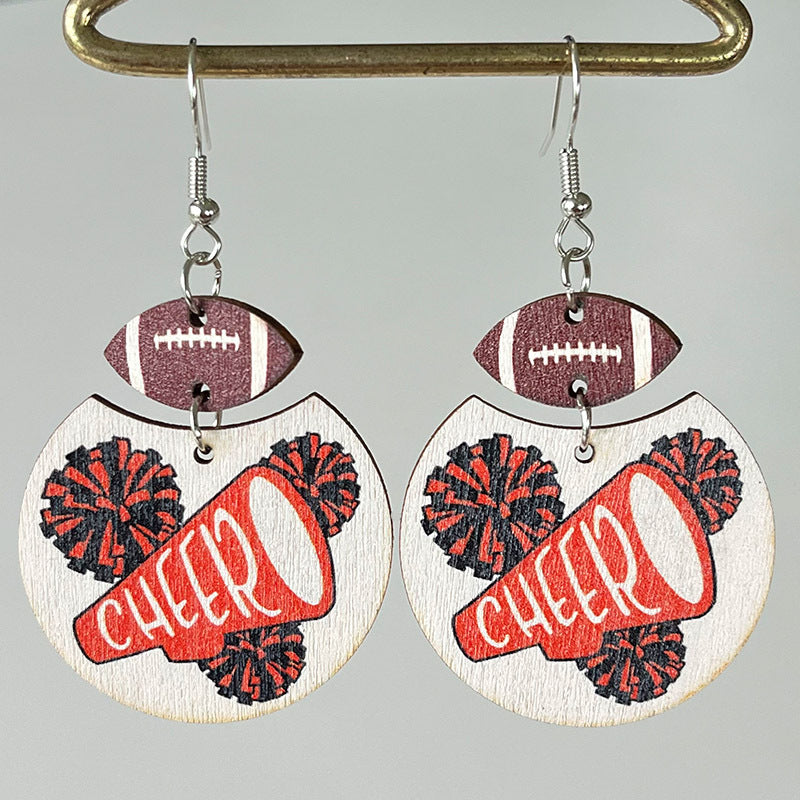 Geometric Cross Wood Earrings