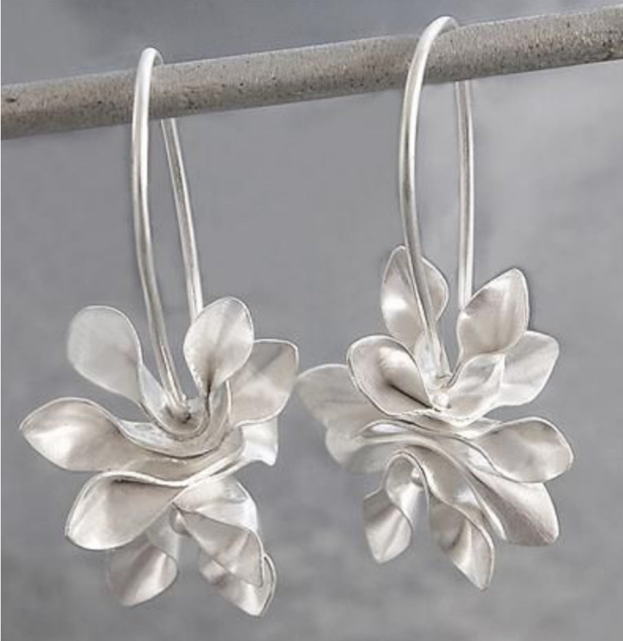 Vintage Floral Cross Earrings for Women