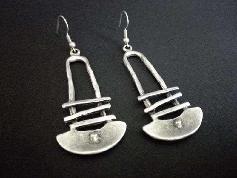 Vintage Statement Geometric Cross Earrings - product image 3