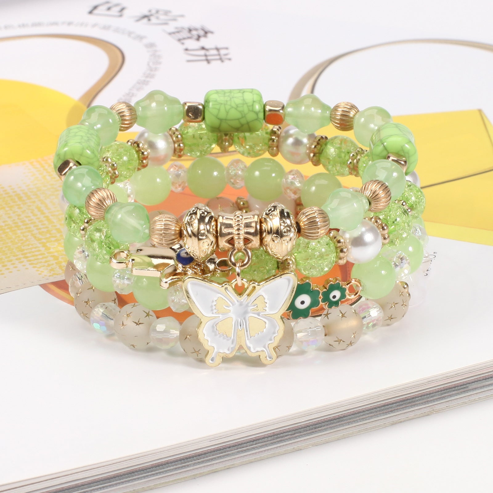 Boho Floral Cross Butterfly Beaded Bracelet - product image 25