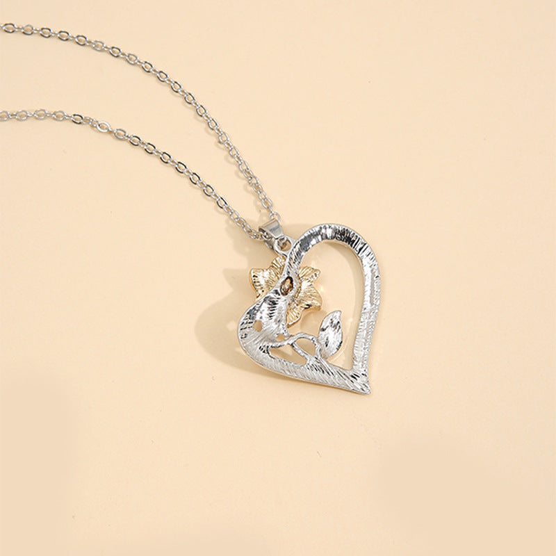 Floral Heart Cross Necklace for Women - product image 5