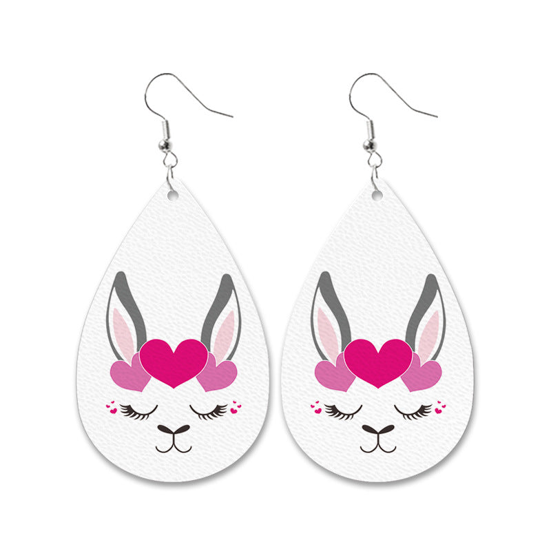 Easter Bunny Fur Earrings Leopard Print Black and White Checkered Car Carrot