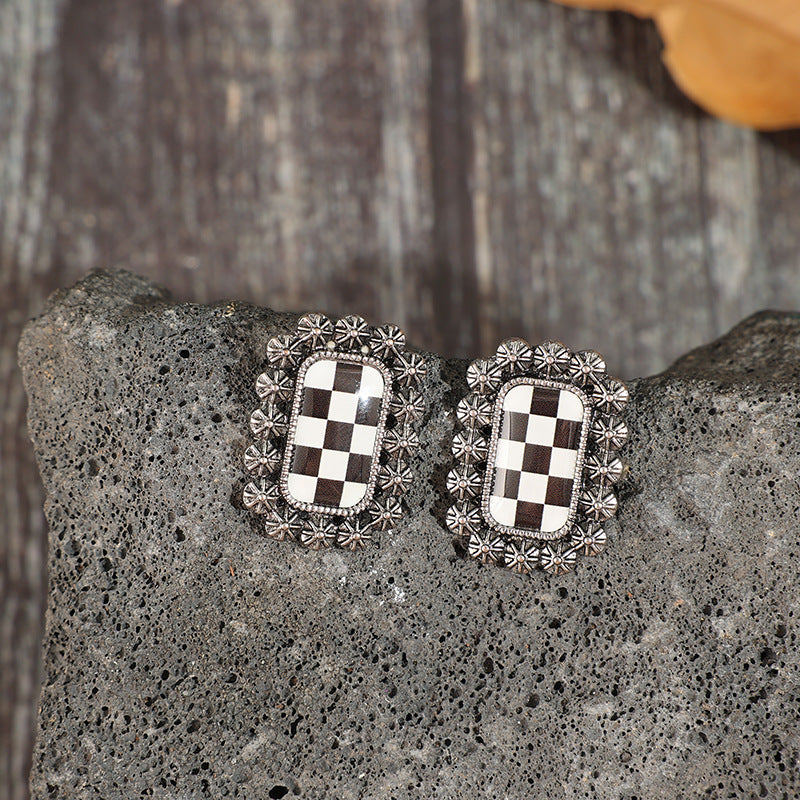 Western Vintage Geometric Cross Earrings