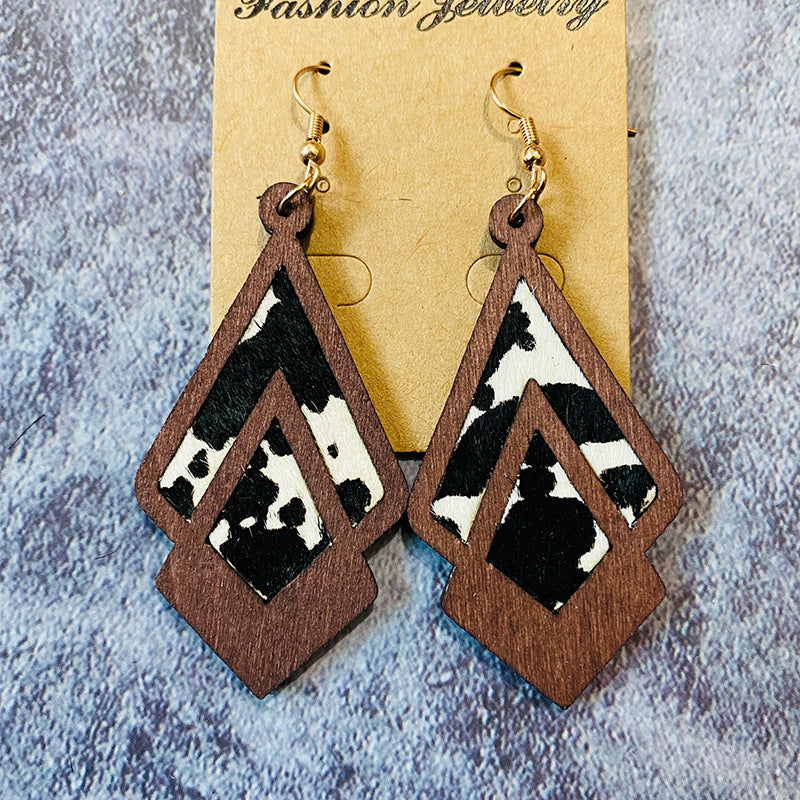 Western Vintage Geometric Cross Earrings