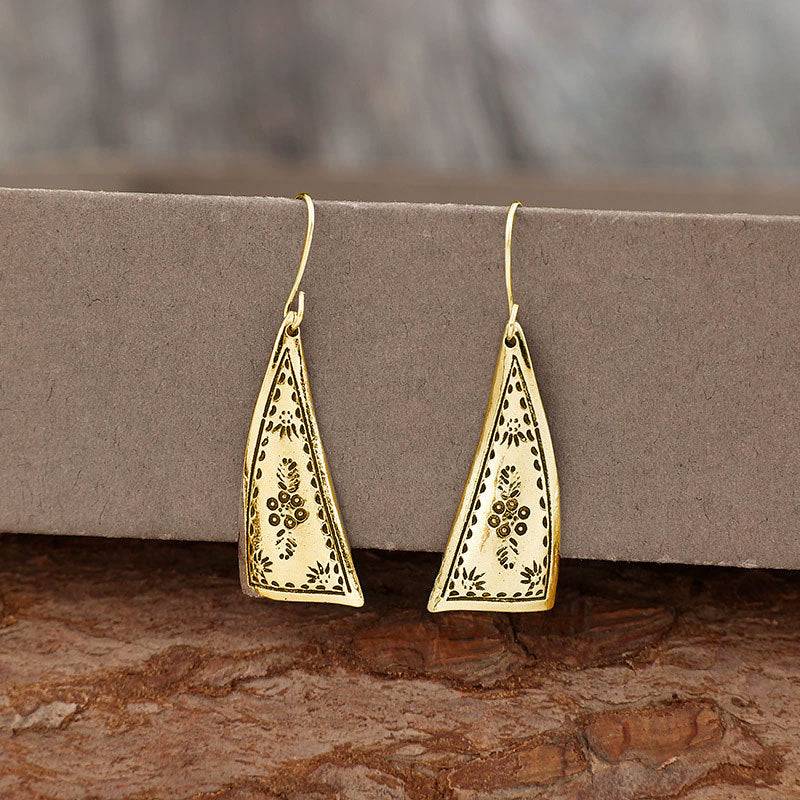 Boho Vintage Geometric Floral Cross Earrings - product image 4