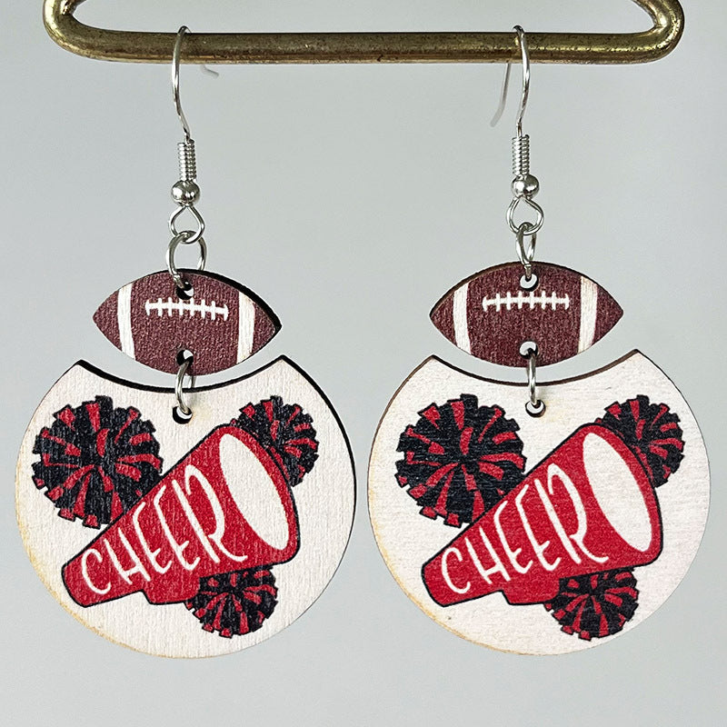 Geometric Cross Wood Earrings