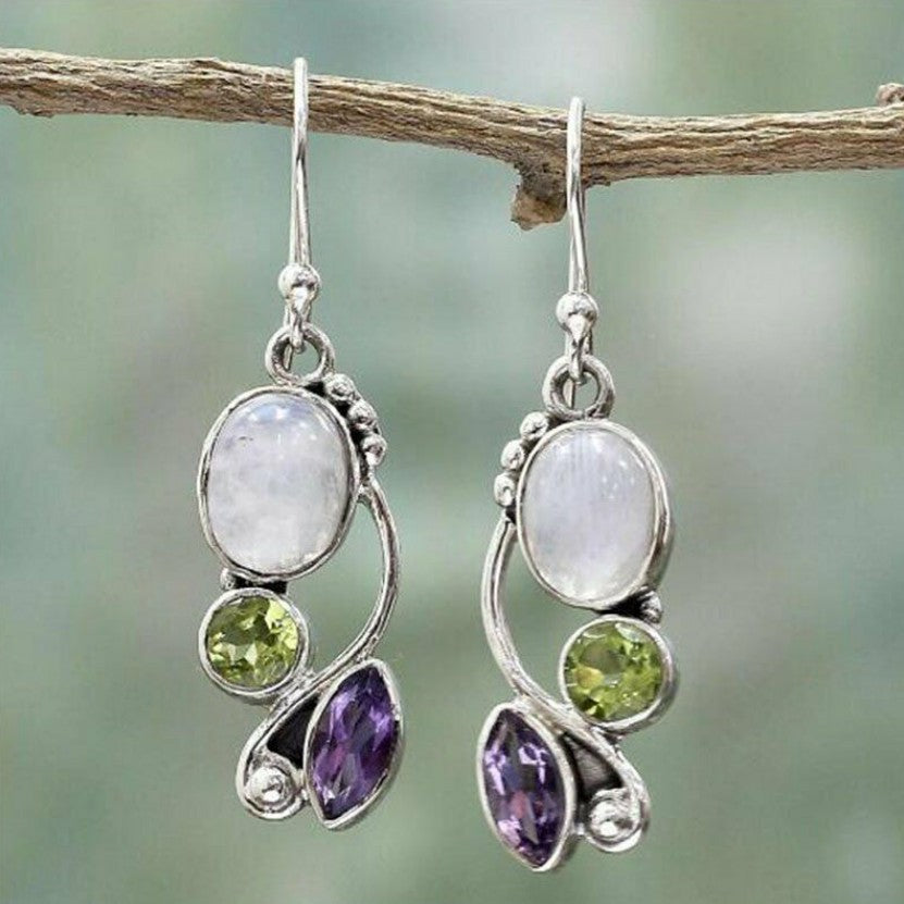 Earrings Inlaid with Sea Blue Topaz for Women Creative Rotating Water Drop - product image 4