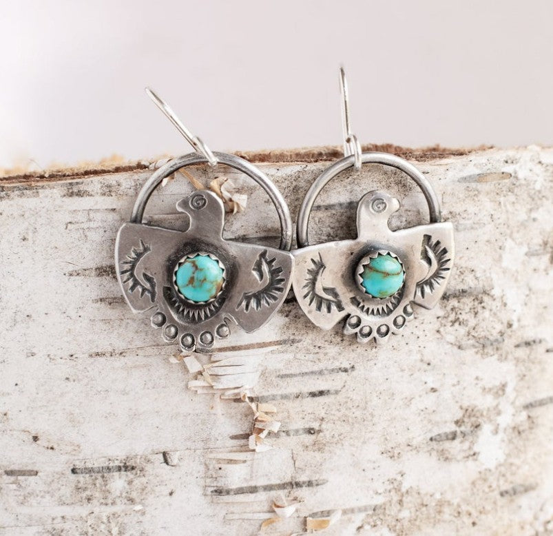 Turquoise Boho Vintage Cross Earrings - product image 5