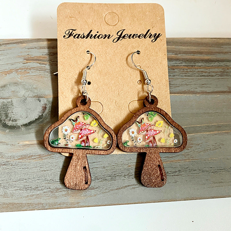 Floral Wood Earrings - product image 2