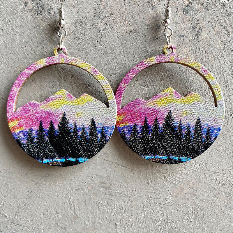 Western Geometric Cactus Wood Earrings - product image 6