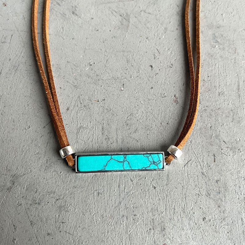 Western Turquoise Vintage Geometric Cross Necklace - product image 6