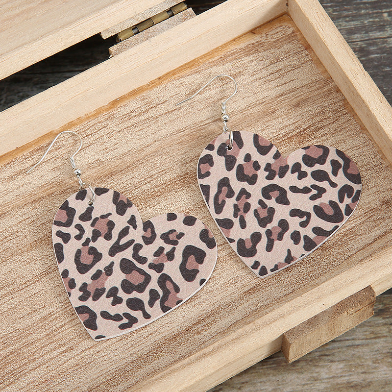 Heart Cross Leather Earrings