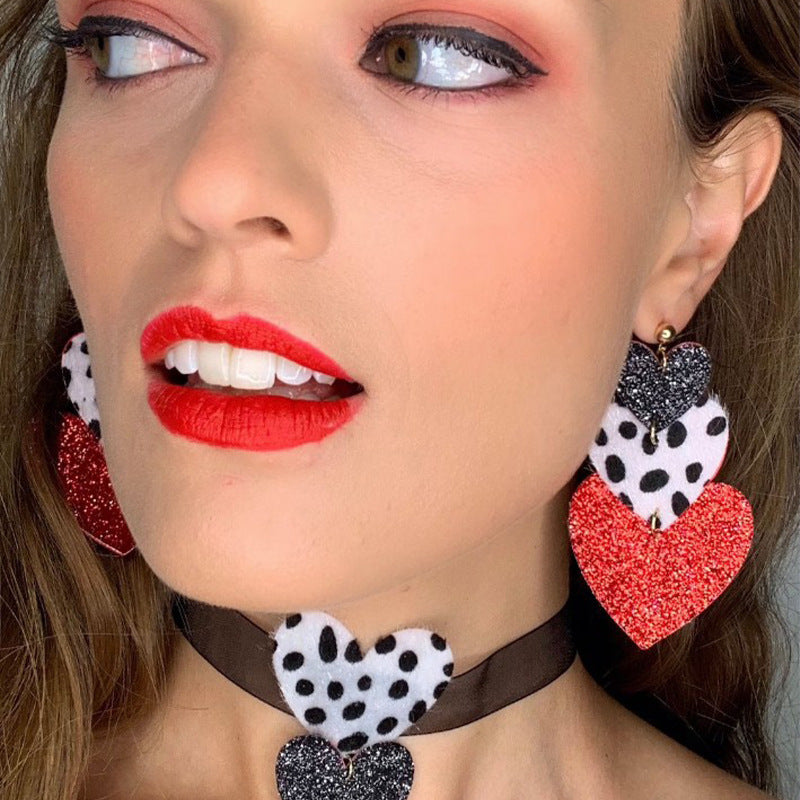 Heart Cross Leather Earrings - product image 10