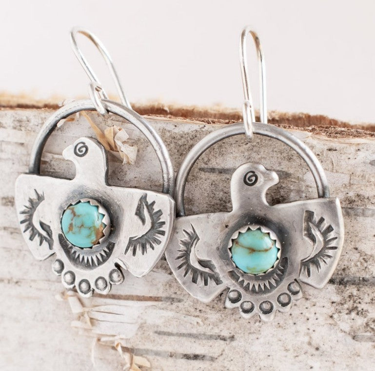 Turquoise Boho Vintage Cross Earrings - product image 6