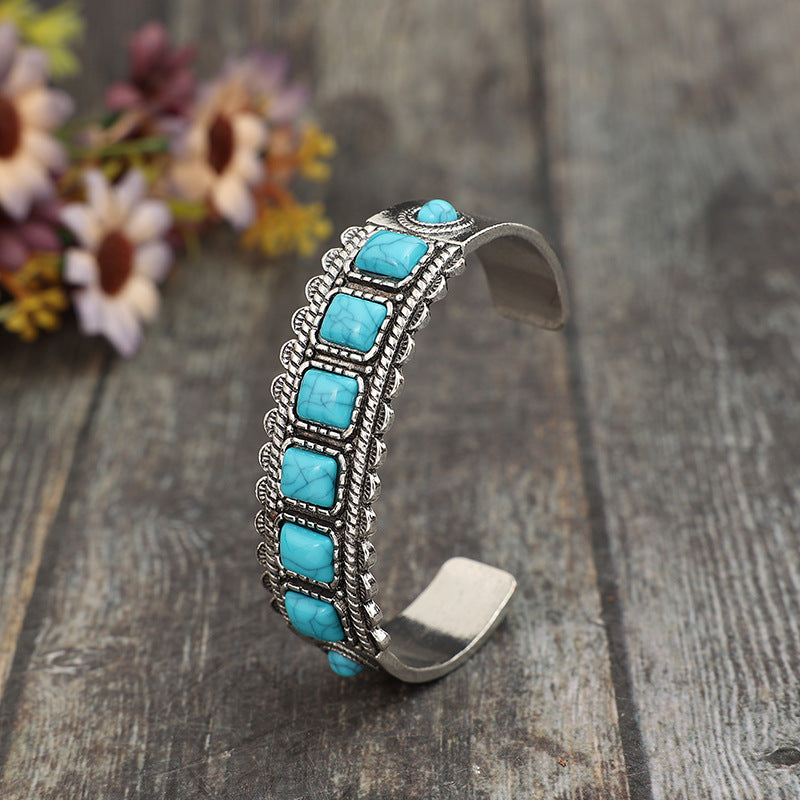 Turquoise Boho Vintage Geometric Cross Bracelet for Women - product image 1