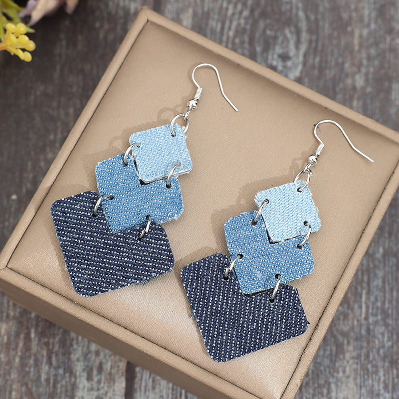 Geometric Cross Leather Earrings for Women - product image 18