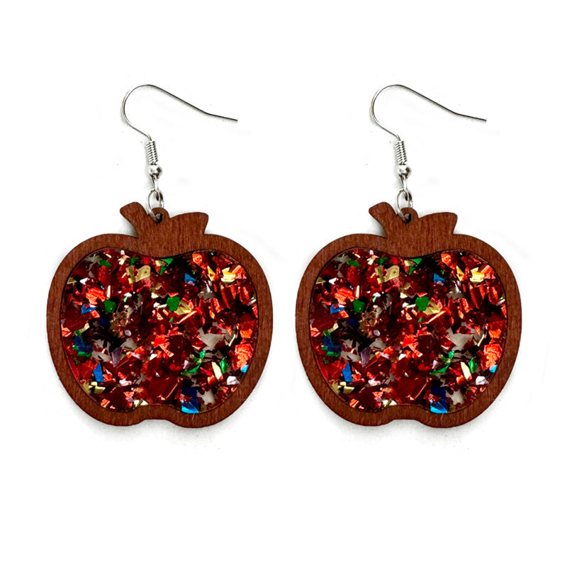Cross Wood Acrylic Earrings - product image 5