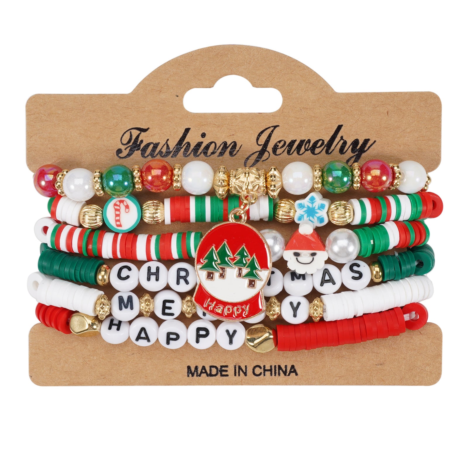 Christmas Bracelet Snowman Handmade Christmas Tree Santa Claus Reindeer