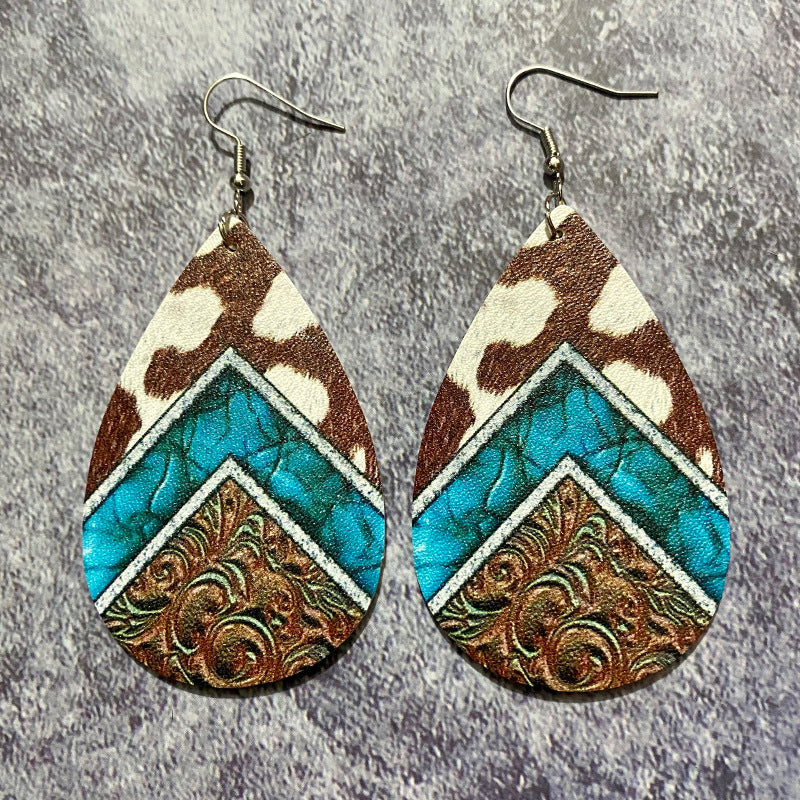 Western Boho Vintage Cross Leather Earrings - product image 11
