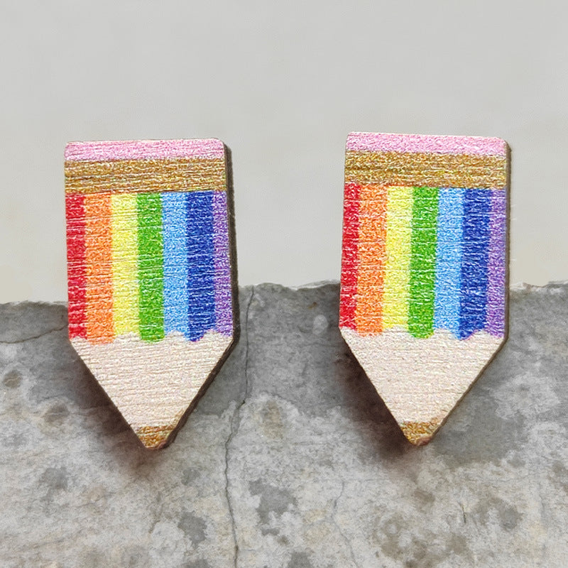 Cross Wood Earrings - product image 2