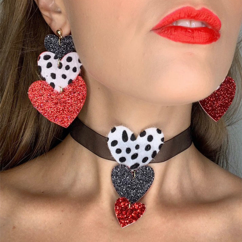 Heart Cross Leather Earrings - product image 12
