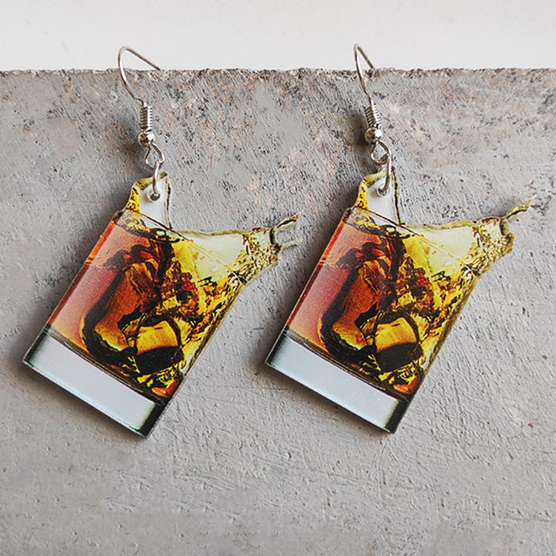 Cross Wine Glass Acrylic Earrings for Women - product image 7