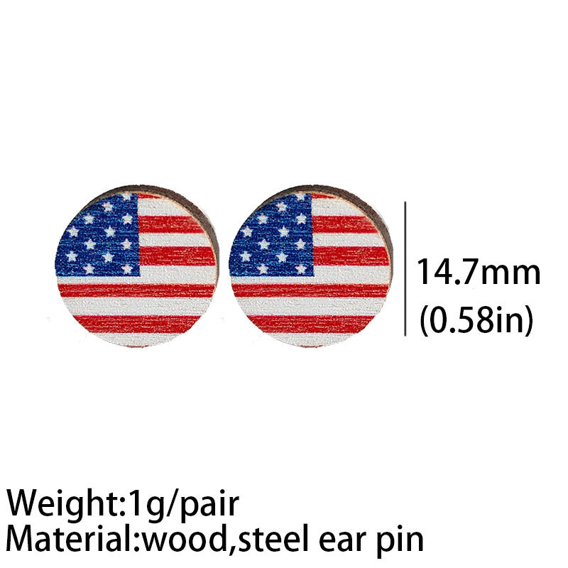 Floral Heart Flag Wood Earrings - product image 4