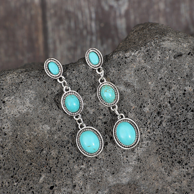 Turquoise Boho Vintage Earrings - product image 4