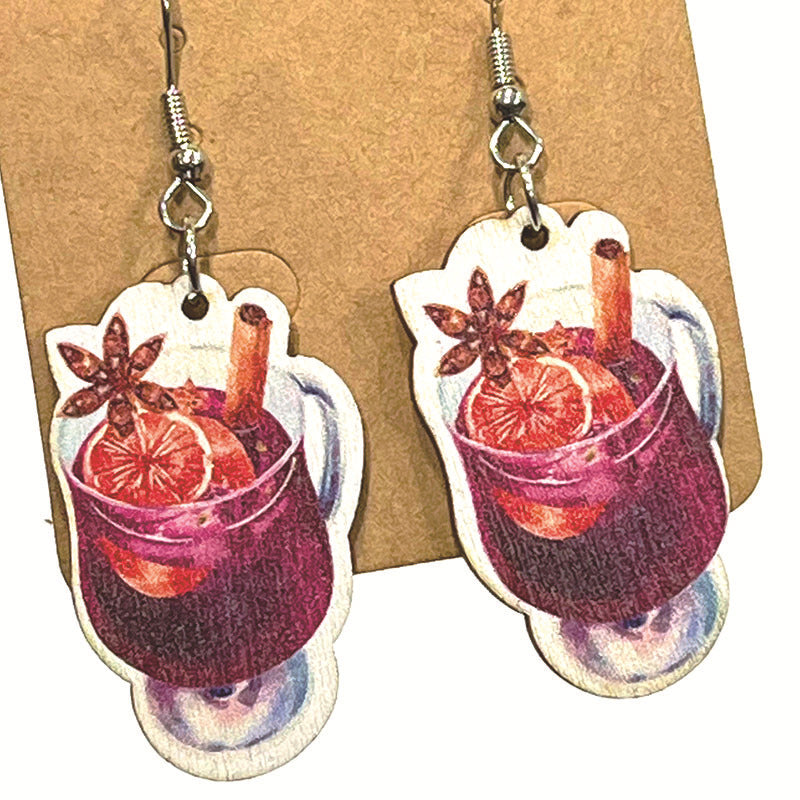 Vintage Cross Wood Earrings - product image 4