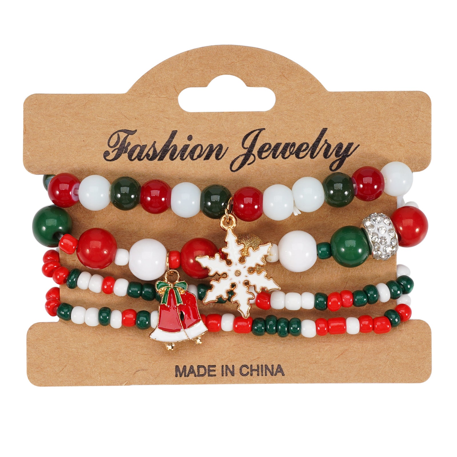 Christmas Bracelet Elastic Cord Bracelet Snowman - Snowflake - Christmas Tree