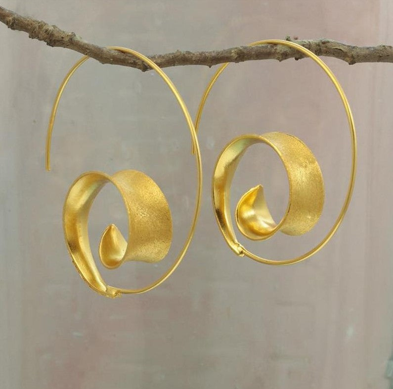 Trendy Personalized Spiral Leaf Earrings Women's Designer Earrings and Ear - product image 5