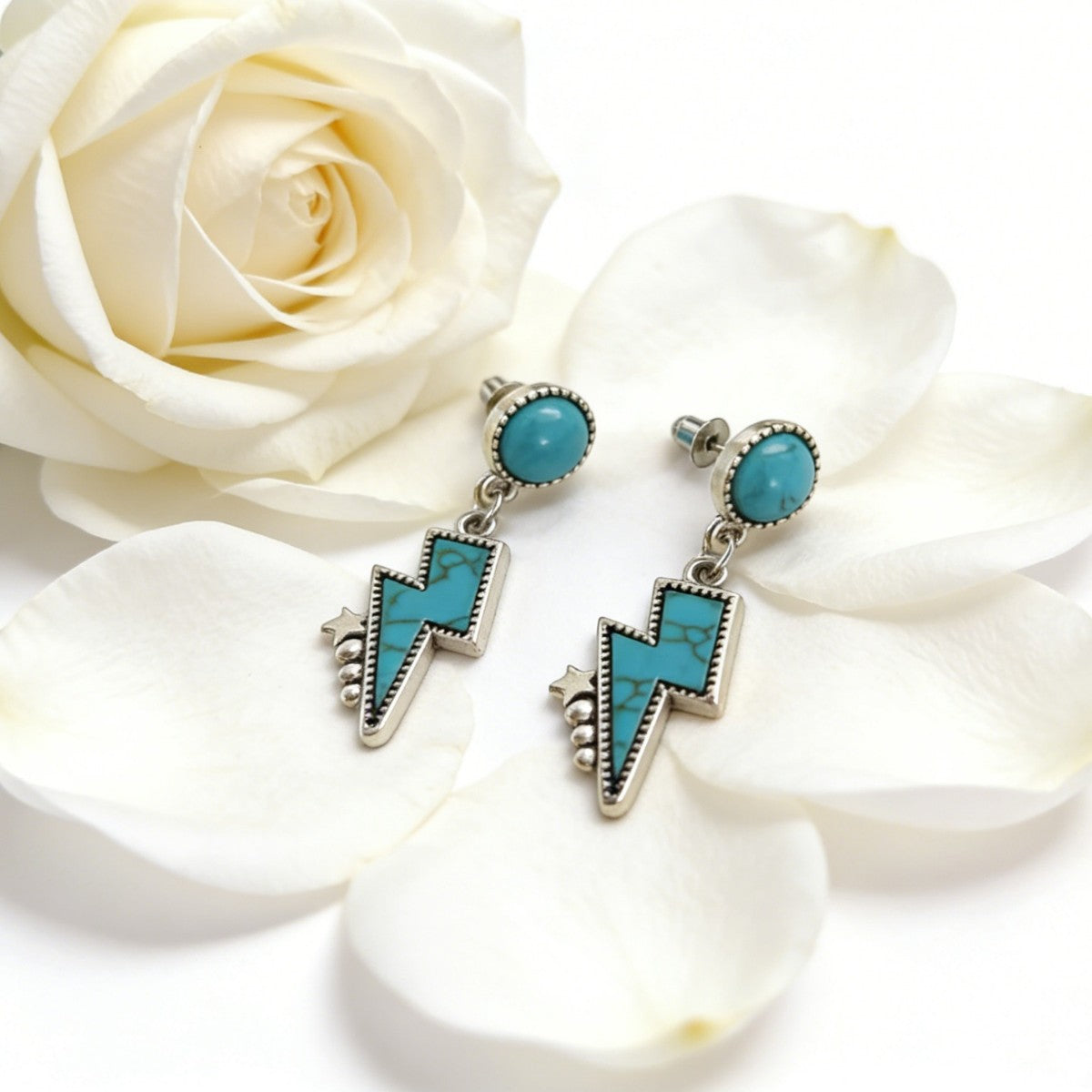 Turquoise Statement Cross Earrings - product image 1