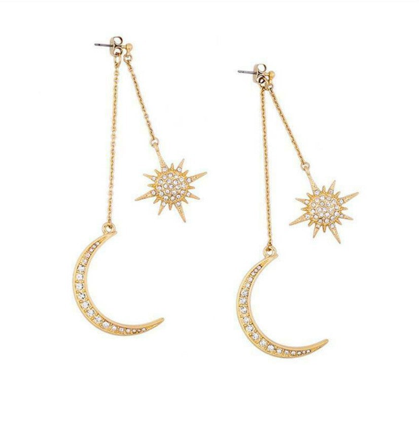 Moon Cross Crystal Earrings - product image 1