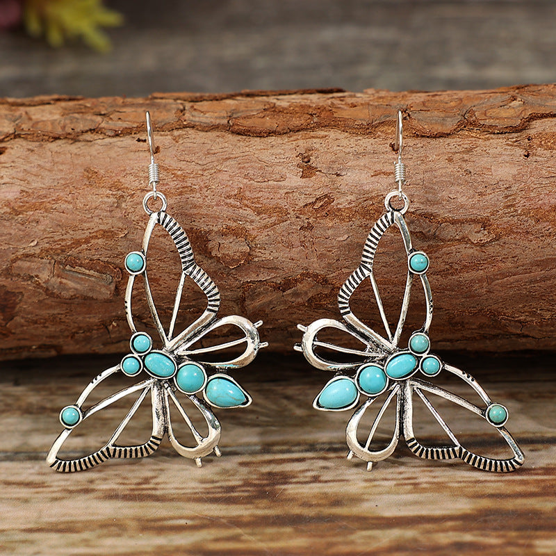 Turquoise Vintage Butterfly Earrings - product image 4