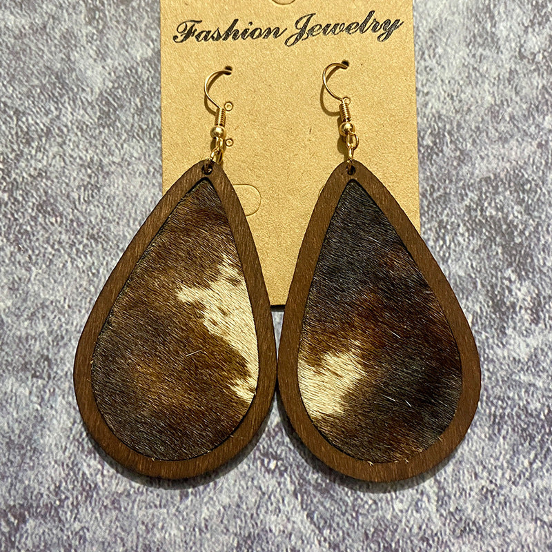 Western Vintage Horse Cross Leather Earrings - product image 2