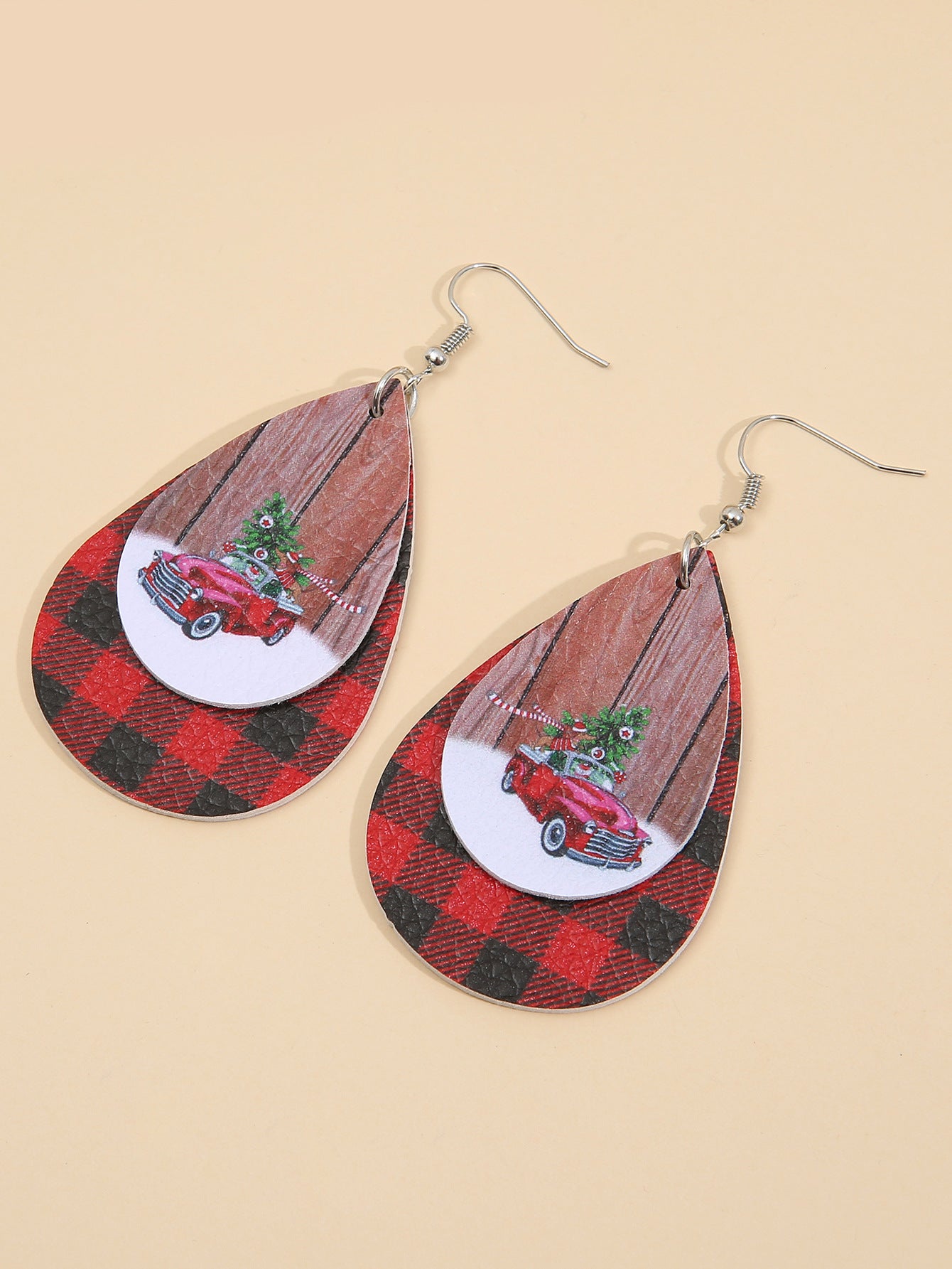Cross Leather Earrings - product image 7