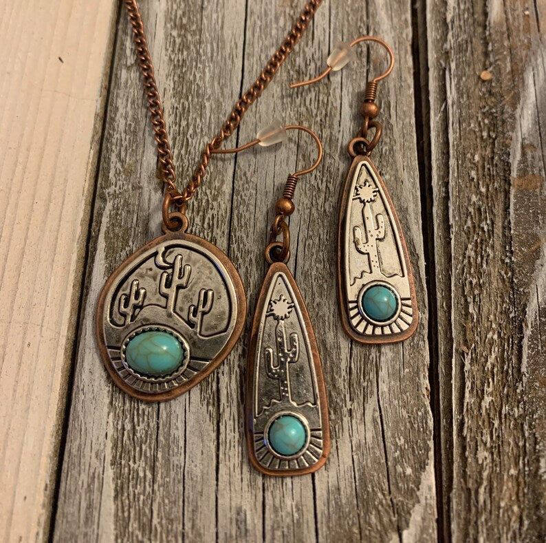 Turquoise Vintage Cactus Jewelry Set - product image 8