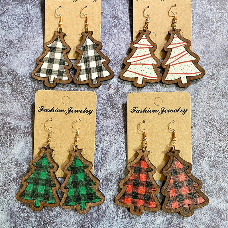 Vintage Cross Wood Earrings - product image 1