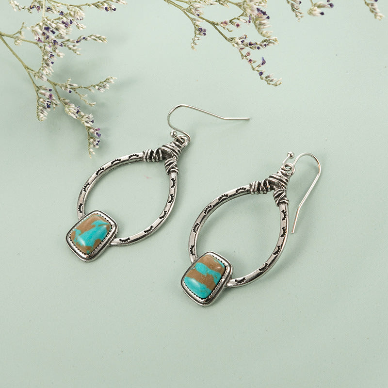 Turquoise Vintage Cross Earrings - product image 3
