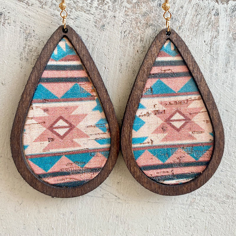Western Cactus Cross Wood Earrings - product image 7
