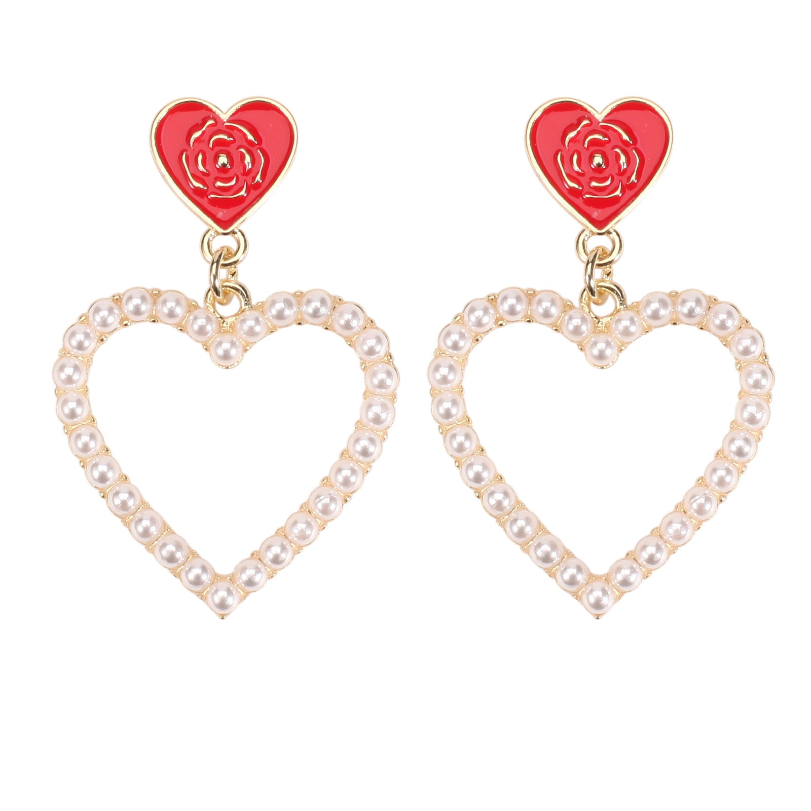 Heart Cross Crystal Earrings - product image 21