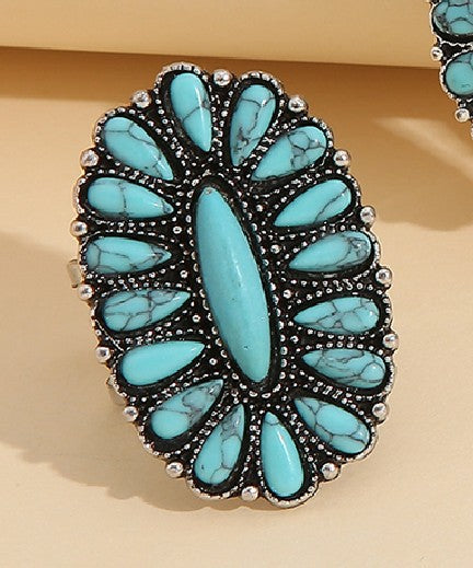 Turquoise Vintage Statement Cross Ring - product image 6