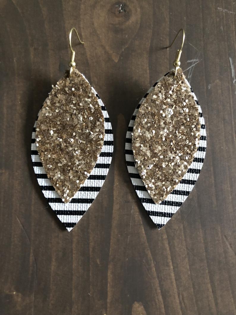 Cross Leather Earrings