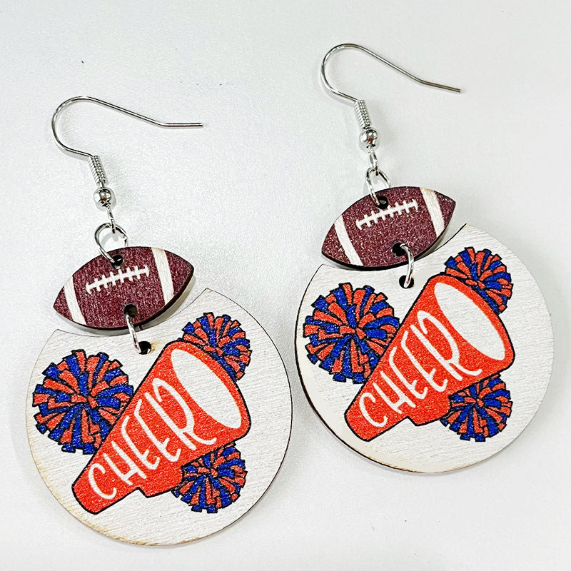 Geometric Cross Wood Earrings