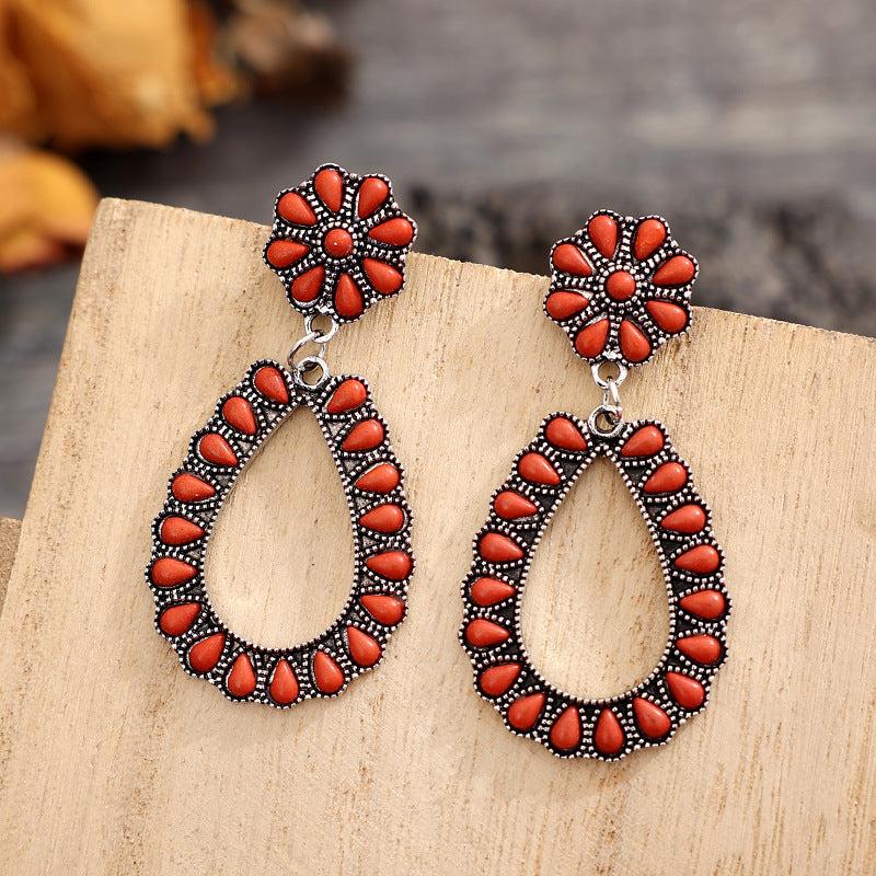 Turquoise Boho Vintage Statement Earrings - product image 6