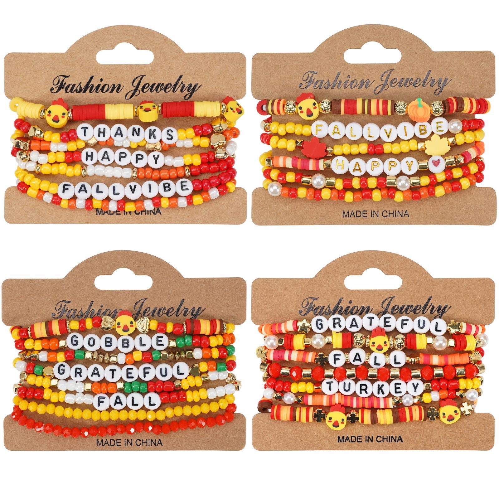 Thanksgiving Bracelet Autumn Maple Leaf Turkey Pumpkin Cartoon Cute Bracelet - product image 1