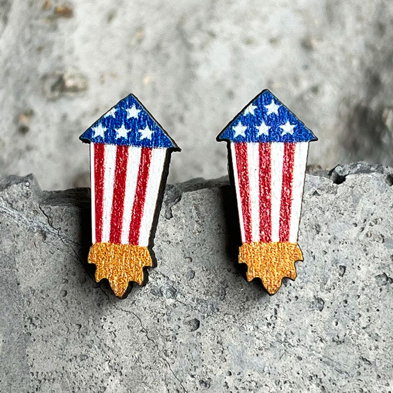 Floral Heart Flag Wood Earrings - product image 10