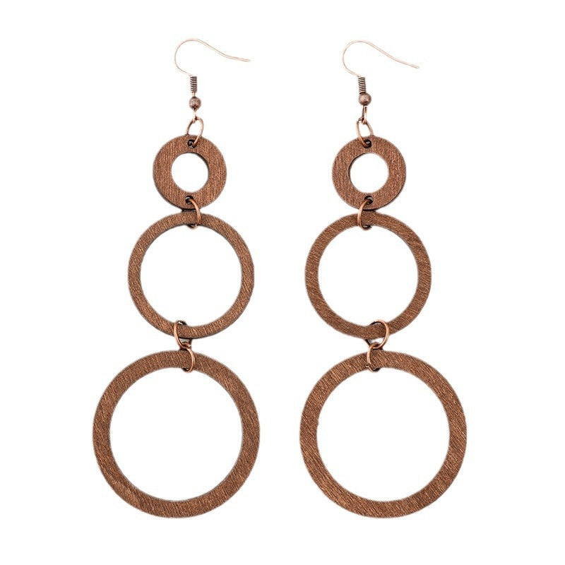 Vintage Geometric Wood Earrings - product image 5