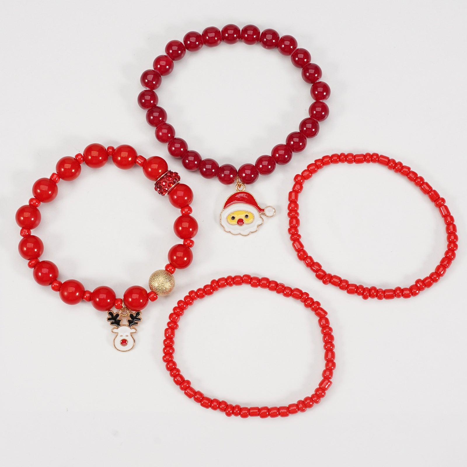 Christmas Bracelet Elastic Cord Bracelet Snowman - Snowflake - Christmas Tree