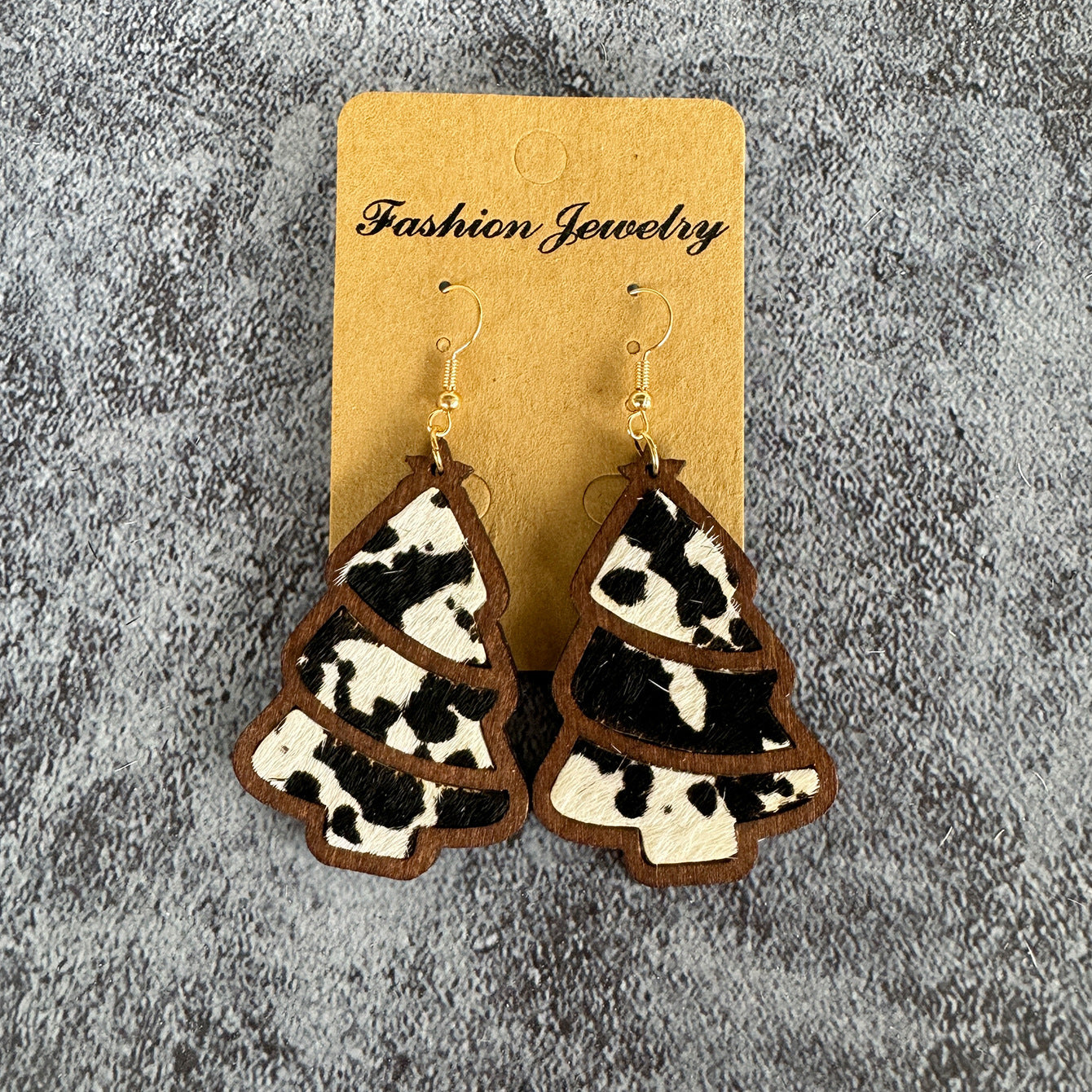 Western Horse Wood Leather Earrings - product image 8